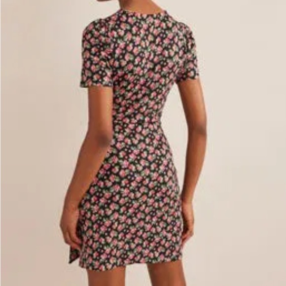 Boden Knot Front Floral Jersey Dress Wome's Size 4 - Picture 3 of 6